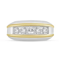 10K White and Yellow Gold Lab Grown 1.00CTW Diamond Ring