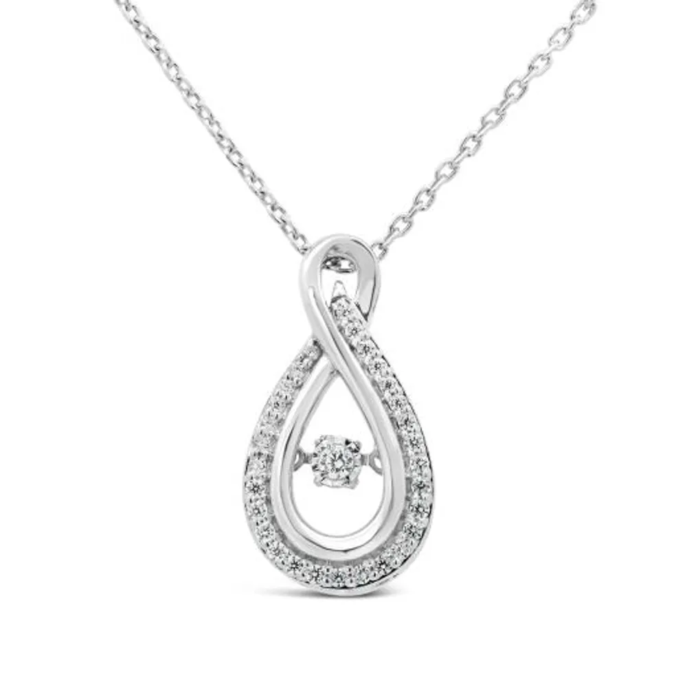 Dancing Diamonds Sterling Silver 0.14CTW Diamond Pendant