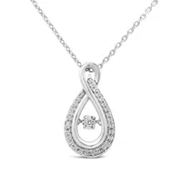 Dancing Diamonds Sterling Silver 0.14CTW Diamond Pendant