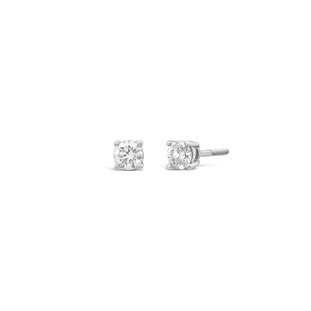 New Brilliance 14K White Gold Lab Grown 0.50CTW Diamond Stud Earrings