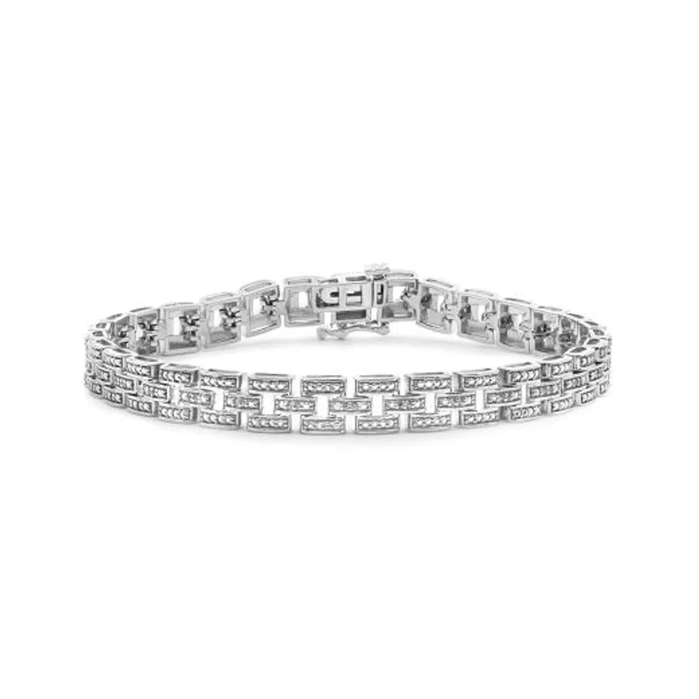 Sterling Silver 0.23CTW Diamond Link Bracelet