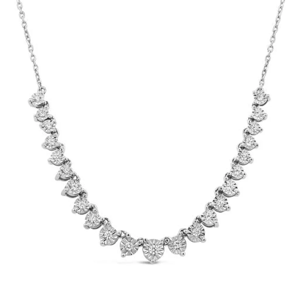 Bella Moda Sterling Silver 0.23CTW Diamond Necklace