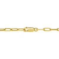 Bella Moda 10K Yellow Gold 0.50CTW Diamond Paperclip with Circle Necklace