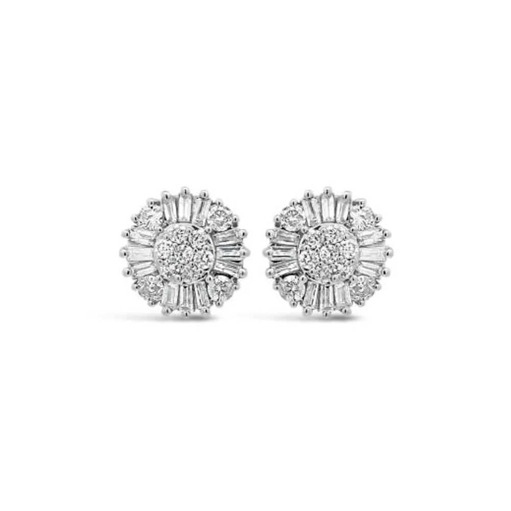 Bouquet 10K White Gold 0.45CTW Diamond Stud Earrings