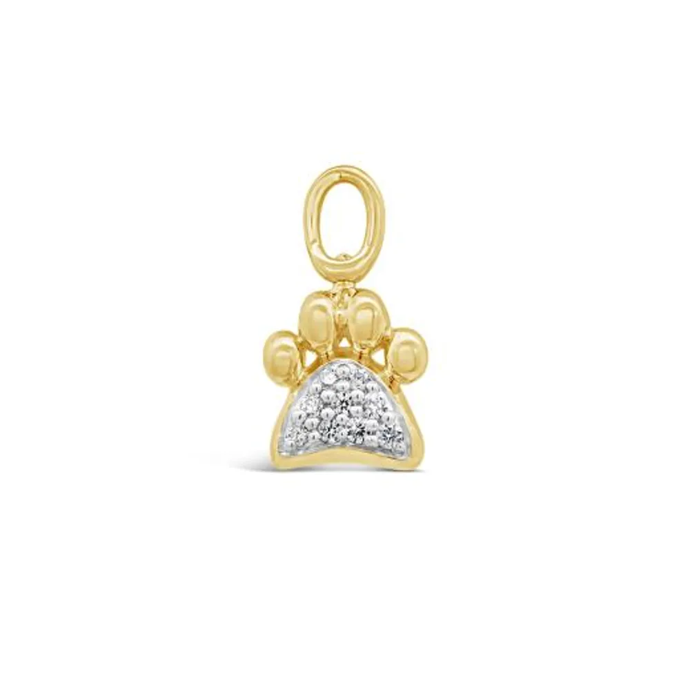 Charmables 10K Yellow Gold Diamond Paw Interchangeable Charm