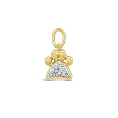 Charmables 10K Yellow Gold Diamond Paw Interchangeable Charm