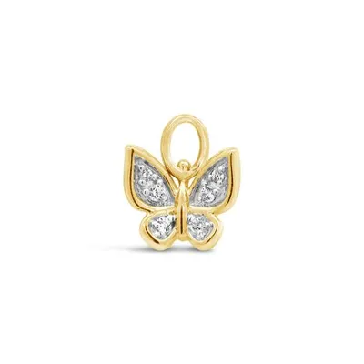 Charmables 10K White Gold Diamond Butterfly Interchangeable Charm