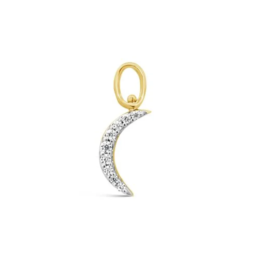 Charmables 10K Yellow Gold Diamond Moon Interchangeable Charm