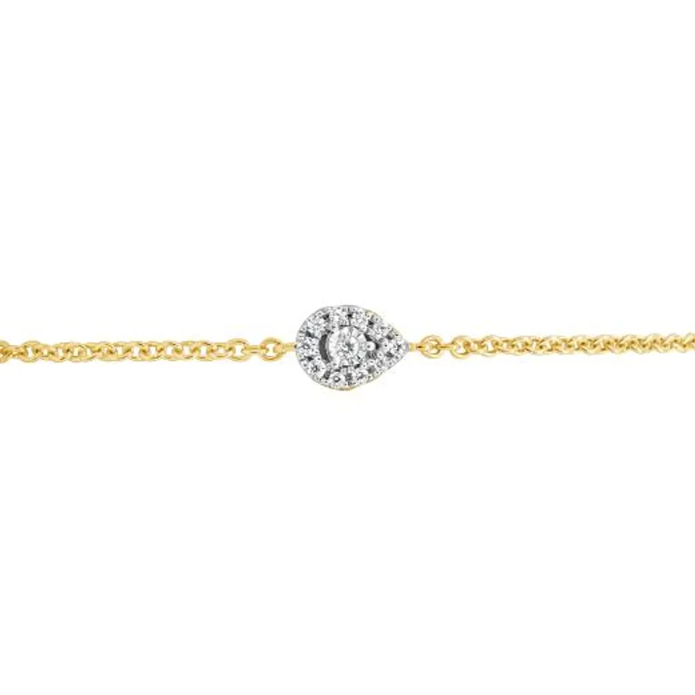 Charmables 10K Yellow Gold Pear Shaped Diamond Bracelet