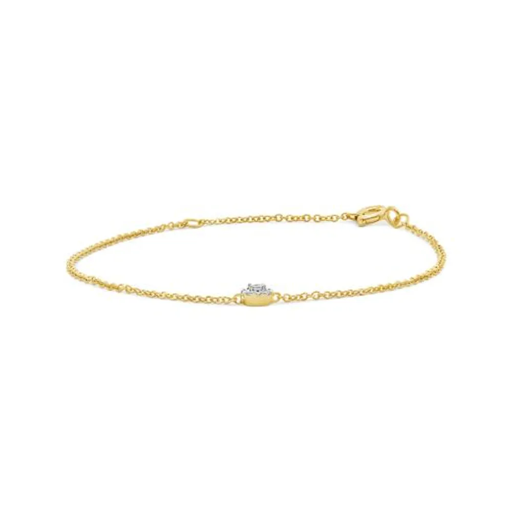 Charmables 10K Yellow Gold Cushion Shaped Diamond Bracelet