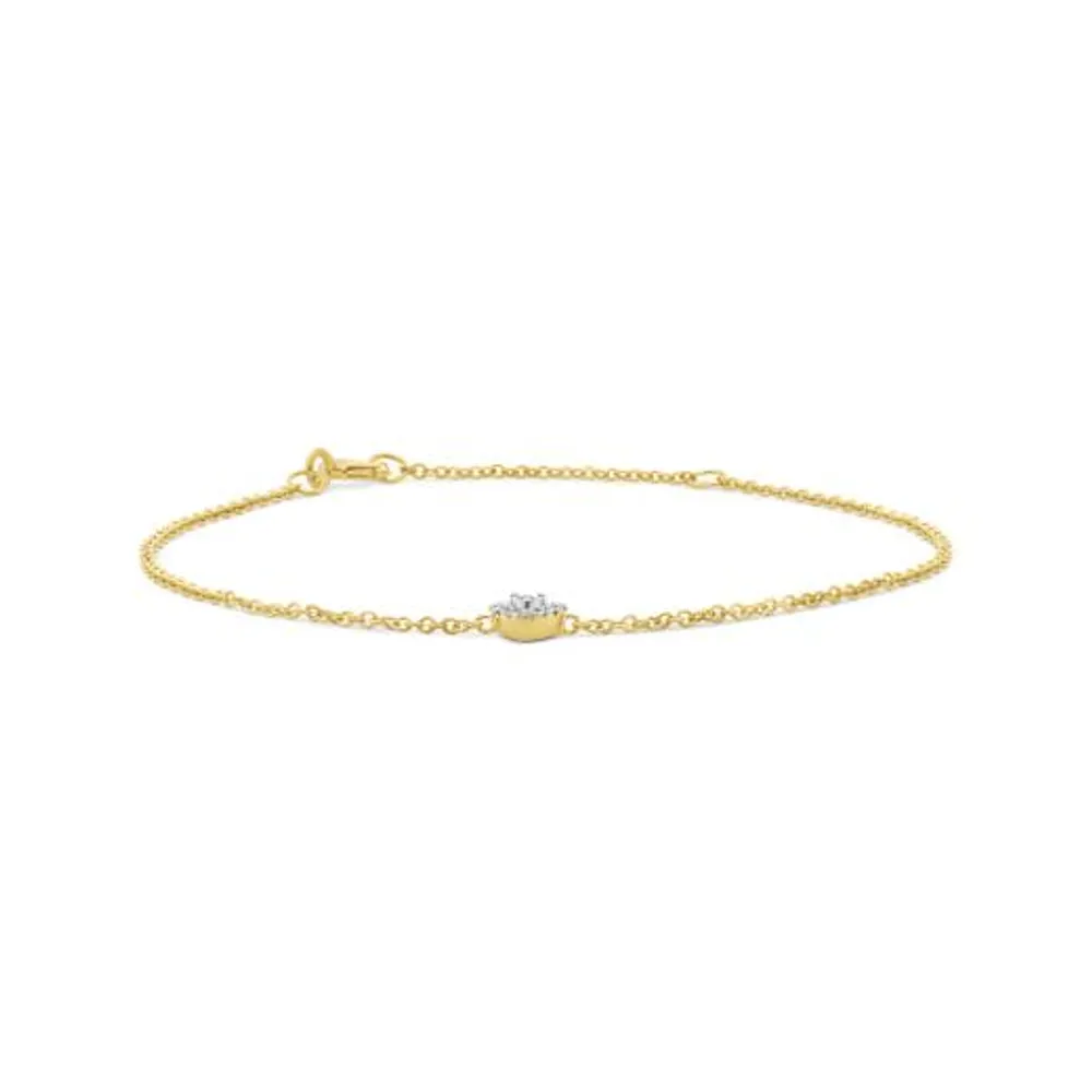 Charmables 10K Yellow Gold Heart Shaped Diamond Bracelet