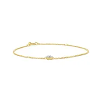 Charmables 10K Yellow Gold Heart Shaped Diamond Bracelet