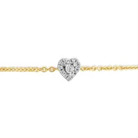 Charmables 10K Yellow Gold Heart Shaped Diamond Bracelet