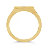 Charmables 10K Yellow Gold Diamond Oval Shaped Signet Ring