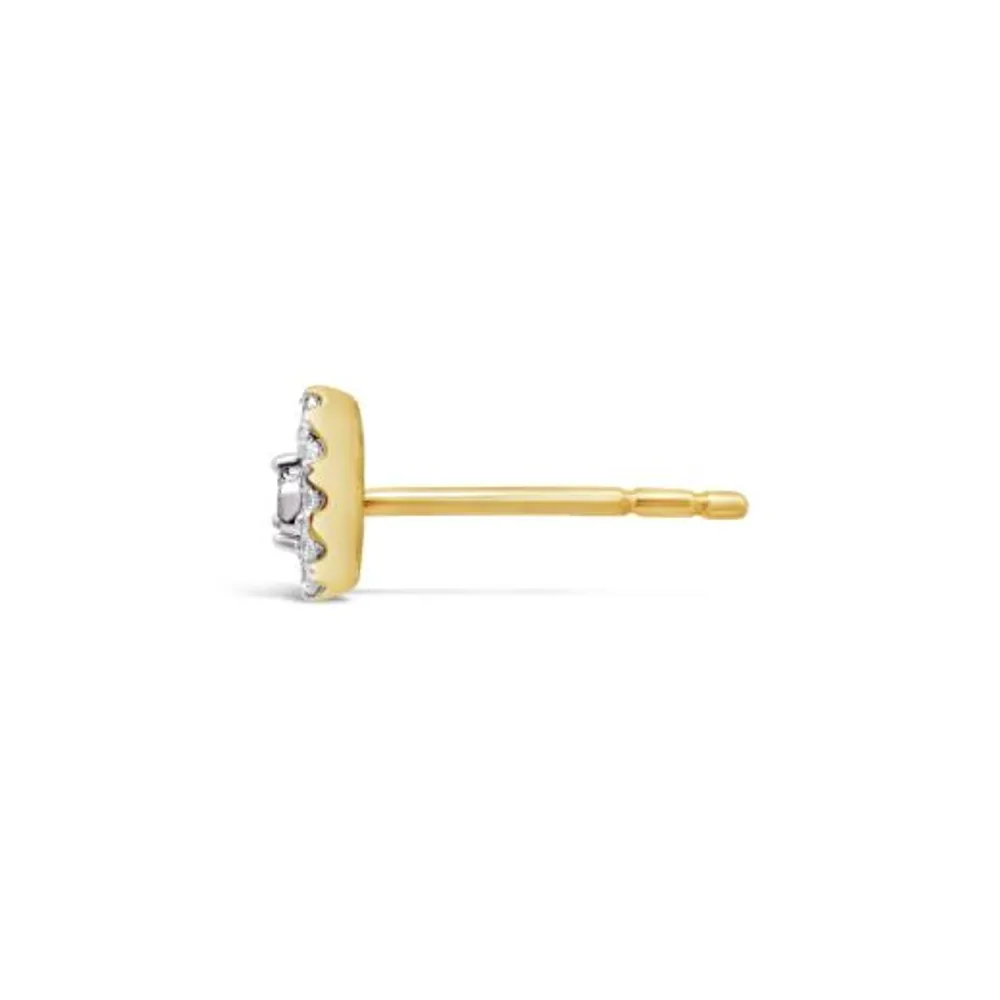 Charmables 10K Yellow Gold Diamond Pear Shaped Single Stud Earring