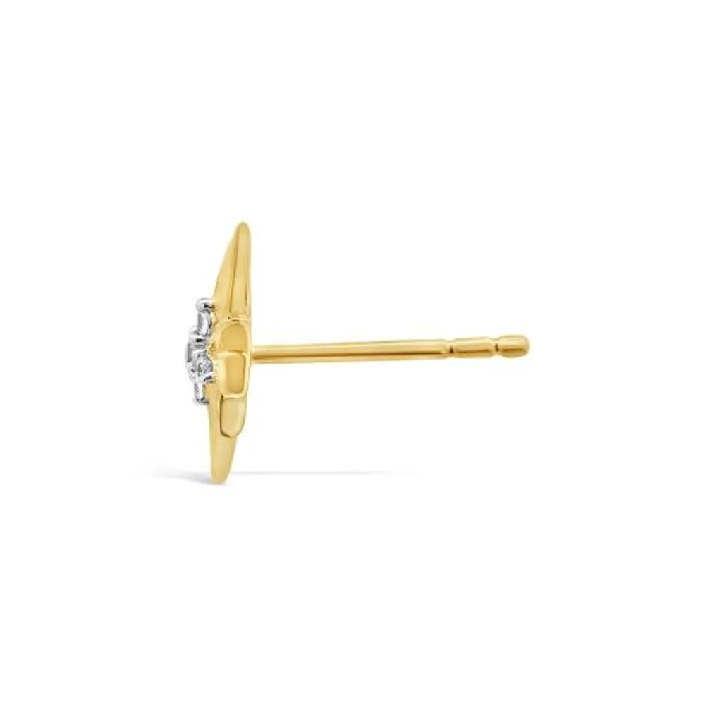 Charmables 10K Yellow Gold Diamond Northern Star Single Stud Earring