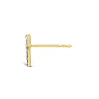 Charmables 10K Yellow Gold Diamond Single Cross Stud Earring