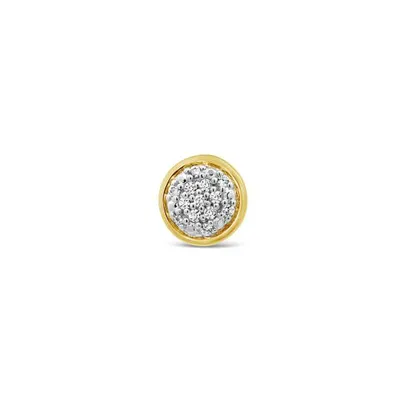Charmables 10K Yellow Gold Diamond Single Circle Stud Earring