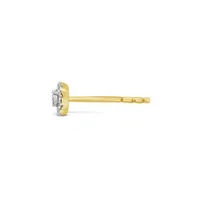 Charmables 10K Yellow Gold Cushion Shaped Diamond Single Stud Earring