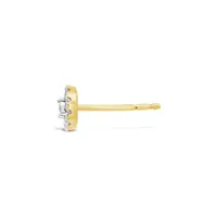 Charmables 10K Yellow Gold Oval Shaped Diamond Single Stud Earring