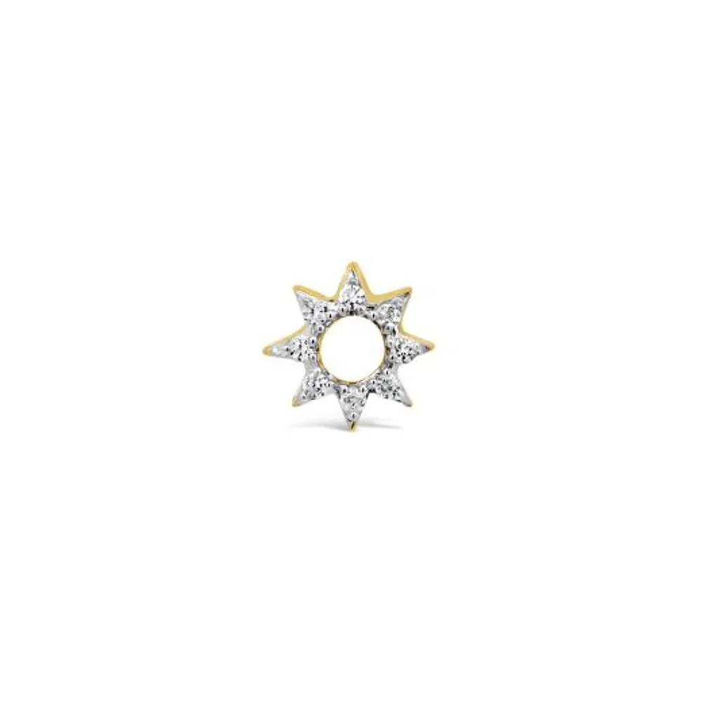 Charmables 10K Yellow Gold Diamond Sun Single Stud Earring