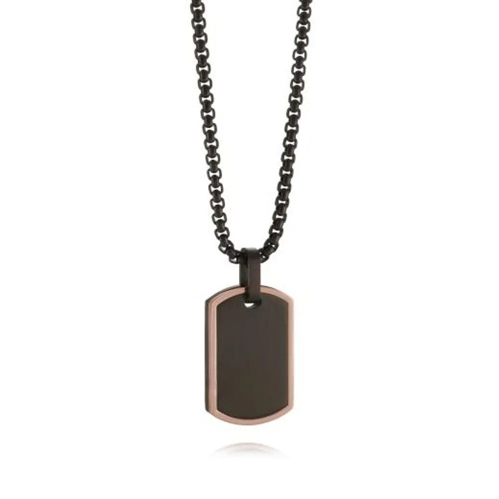 Stainless Steel Black Dogtag
