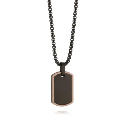 Stainless Steel Black Dogtag