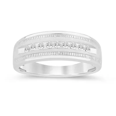 10K White Gold 0.25CTW Diamond Wedding Band