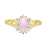 POLAR PINK 10K Yellow Gold Pink Sapphire and Diamond Ring