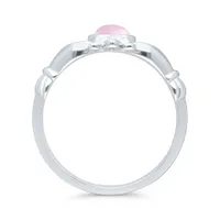 POLAR PINK Sterling Silver Pink Sapphire Claddagh Ring