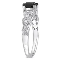 Julianna B 14K White Gold Black & White 1.00CTW Diamond Ring