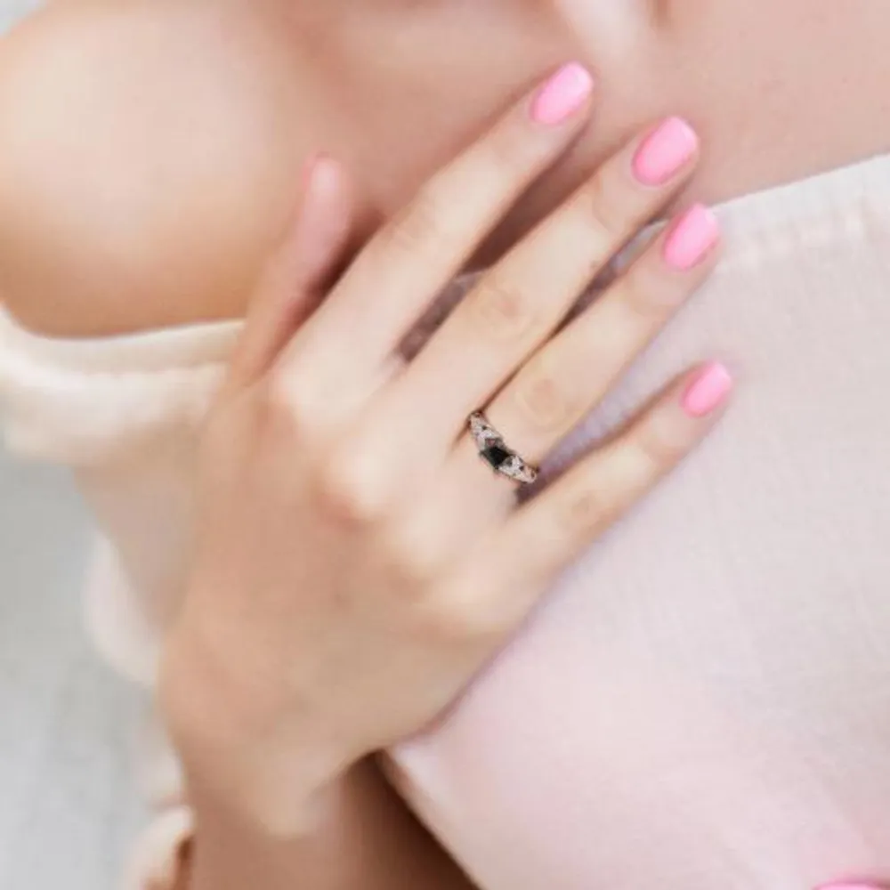 Julianna B 14K White Gold Black & White 1.00CTW Diamond Ring
