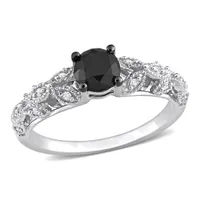 Julianna B 14K White Gold Black & White 1.00CTW Diamond Fashion Ring