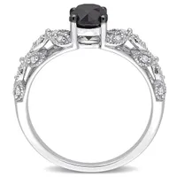 Julianna B 14K White Gold Black & White 1.00CTW Diamond Fashion Ring