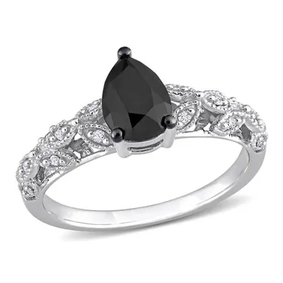 Julianna B 14K White Gold Black & White 1.03CTW Diamond Fashion Ring