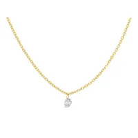 Brevani 10K Yellow Gold 0.11CT Solitaire Diamond Pendant