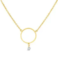 Brevani 10K Yellow Gold Solitaire Diamond Necklace