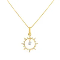 Brevani 10K Yellow Gold 0.15CTW Diamond Starburst Pendant