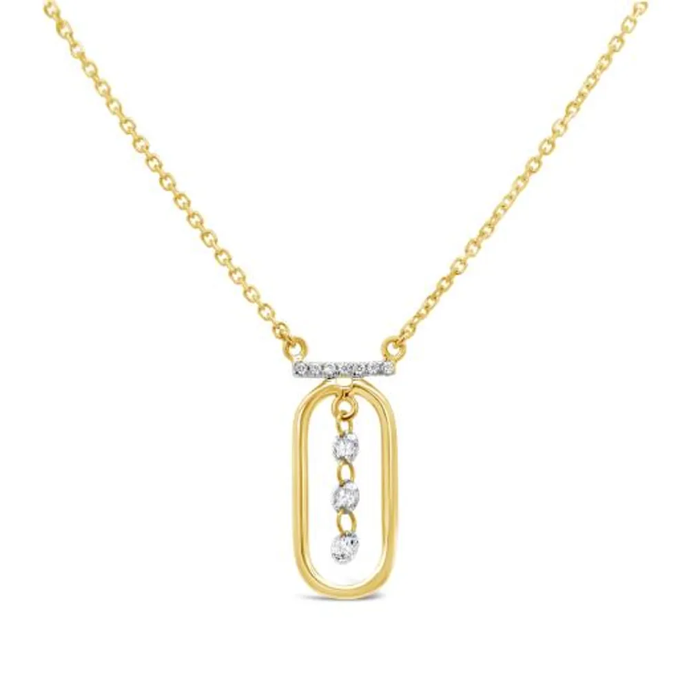 Brevani 10K Yellow Gold 0.17CTW Diamond Necklace