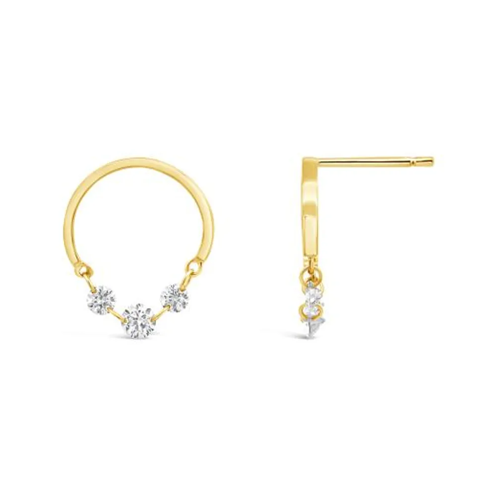 Brevani 10K Yellow Gold 0.36CTW Diamond Dangle Earrings