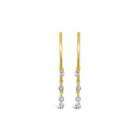 Brevani 10K Yellow Gold 0.78CTW Diamond Dangle Hoop Earrings