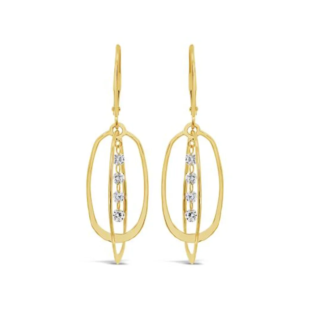 Brevani 10K Yellow Gold 0.38CTW Diamond Dangle Earrings