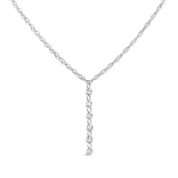 Brevani 10K White Gold 0.29CTW Diamond Drop Necklace