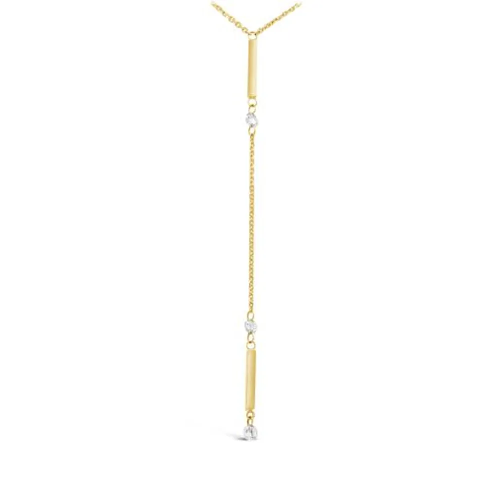 Brevani 10K Yellow Gold 0.23CTW Diamond Y-Necklace