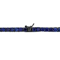 Julianna B Sterling Silver Created Blue Sapphire With Black Rhodium 20" Necklace