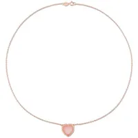 Julianna B Rose Plated Sterling Silver Heart Shape Pink Opal Necklace