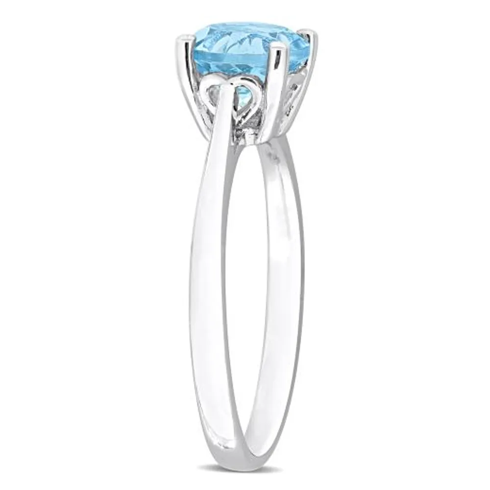 Julianna B Sterling Silver Blue Topaz Solitaire Ring