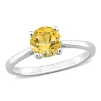 Julianna B Sterling Silver Citrine Solitaire Ring
