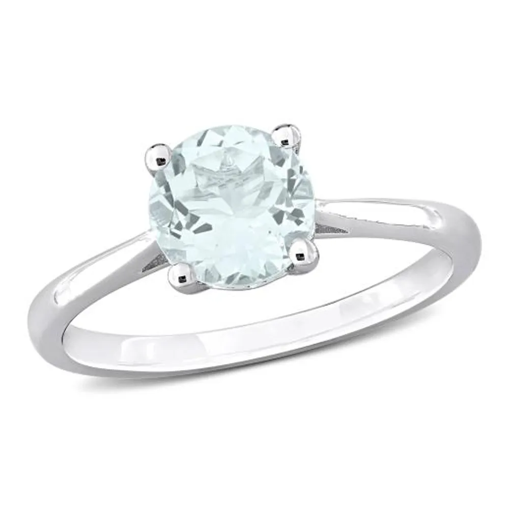 Julianna B Sterling Silver Aquamarine Solitaire Ring