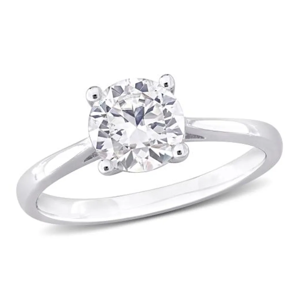 Julianna B Sterling Silver Created White Sapphire Solitaire Ring